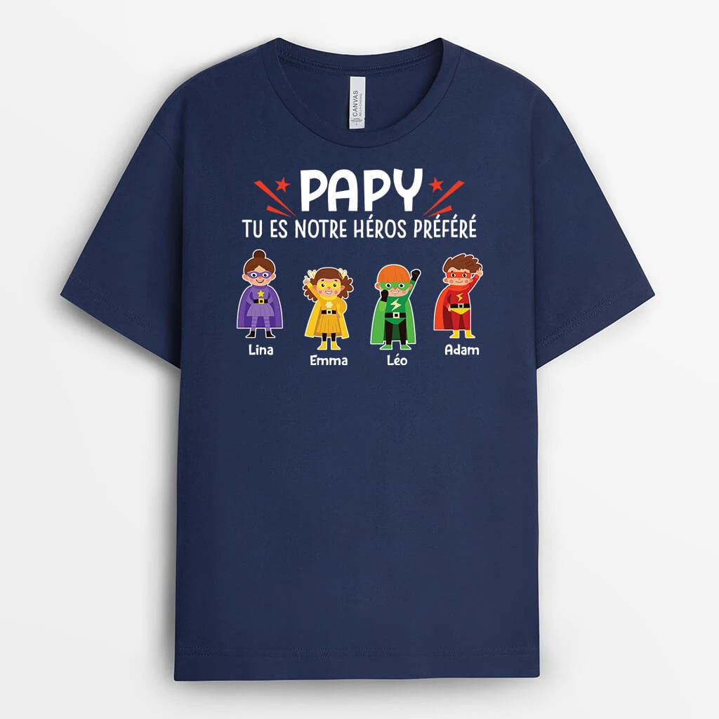 Tu Es Notre Héros Préféré - T-shirt Famille Personnalisé Pour Papa Et Papy 4 Tu Es Notre Héros Préféré - T-shirt Famille Personnalisé Pour Papa Et Papy – Image 2