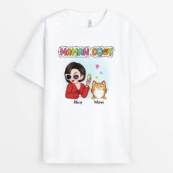 Maman/ Sœur De Chat Colorée - T-shirt Chat Personnalisé Pour Femme