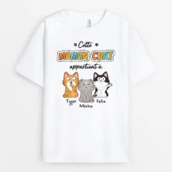 Cette Maman Chat/ Ce Papa Chat Appartient À Version Couleurs D'Automne - T-shirt Avec Chat Original