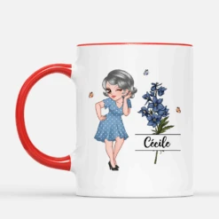Mug Personnalisé Femme - Dessin Femme Et Fleur -Cadeau Plus 2776MFR1 mug personnalise femme dessin femme et fleur 2776M6N8A