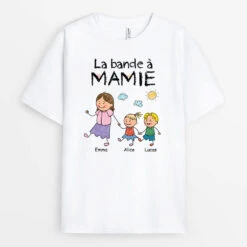 La Bande À Mamie Version Dessin Au Crayon De Couleur - Tee Shirt Mamie Personnalisable