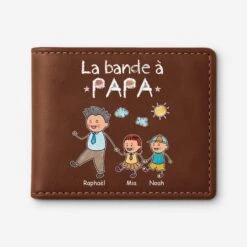 Portefeuille Cuir Personnalisé - La Bande À Papa - Dessin Crayon