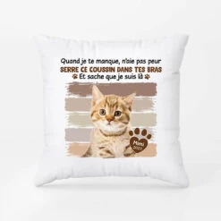 Quand Je Te Manque Version Chat - Coussin Chat Personnalisable