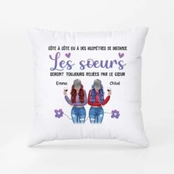 Les Sœurs Seront Toujours Reliées Par Le Cœur - Coussin Meilleure Amie Personnalisé