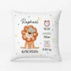 Bébé Lion Et Ses Informations Brillantes - Coussin Enfant Personnalisable -Cadeau Plus 2841PFR1 bebe lion et ses informations brillantes coussin enfant personnalisable