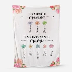 Plaid Personnalisé Mamie - D'abord Maman Maintenant Mamie