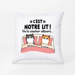 Va Te Coucher Ailleurs Version Chat - Coussin Personnalisé Pour Chat