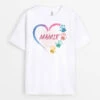 Mamie Avec Empreintes De Main Colorées - Tee Shirt Pour Mamie Personnalisé