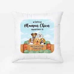 Ce Papa Chien Appartient À Version Clôture Bois - Coussin Personnalisé Avec Chien -Cadeau Plus 2875PFR2 ce papa chien appartient a version cloture bois coussin personnalise avec chien