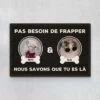 Tapis Personnalisé Chat - Pas Besoin De Frapper
