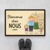 Paillasson Personnalisé Famille Nombreuse - Bienvenue Chez Nous -Cadeau Plus 2893DFR1 bienvenue chez nous version dessin paillasson famille personnalisable