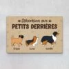 Attention Aux Petits Derrières Version Chiens - Paillasson Chien Personnalisable -Cadeau Plus 2902DFR1 attention aux petits derrieres version chiens paillasson chien personnalisable