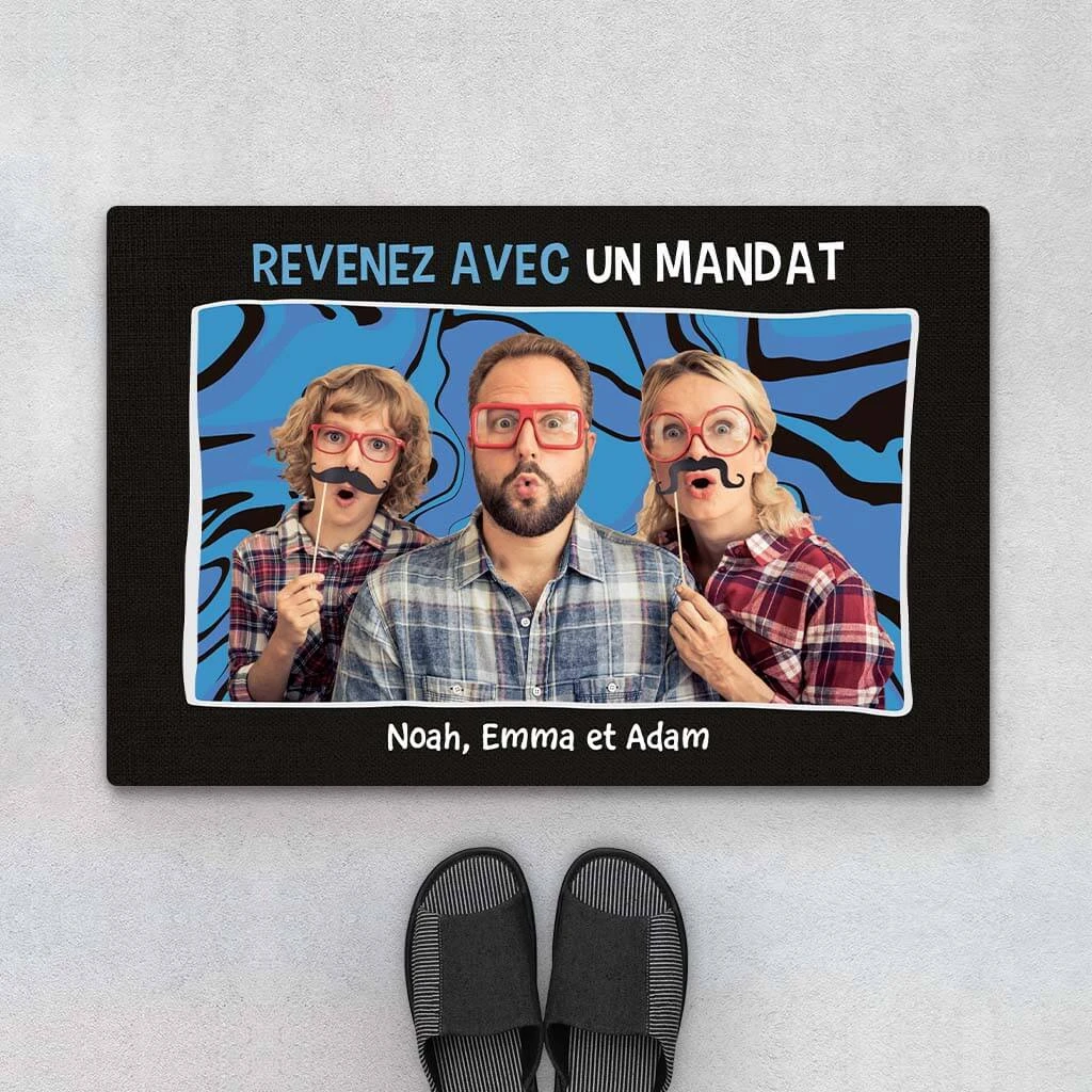 Paillasson Personnalisé Humour – "Revenez Avec Un Mandat" 3 Paillasson Personnalisé Humour – "Revenez Avec Un Mandat"