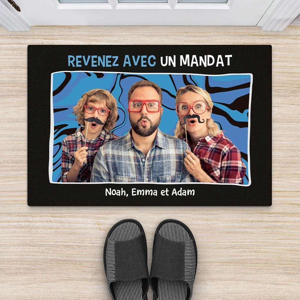 Paillasson Personnalisé Humour – "Revenez Avec Un Mandat" 4 Paillasson Personnalisé Humour – "Revenez Avec Un Mandat" – Image 2