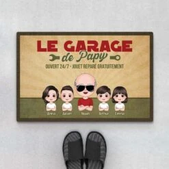 Le Garage De Papy - Jouet Réparé Gratuitement - Paillasson Personnalisé Pour Papy