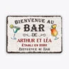 Plaque Métal Vintage Personnalisée – Bienvenue Au Bar -Cadeau Plus 2933EFR1 bienvenue au bar personne ne sort sobre plaque de porte personnalisable