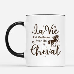 La Vie Est Meilleure Avec Un Cheval - Tasse Personnalisée Animaux -Cadeau Plus 2935MFR3 la vie est meilleure avec un cheval tasse personnalisee animaux
