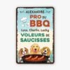 Plaque Chien Personnalisée – Voleurs De Saucisses à L’affût ! -Cadeau Plus 2937EFR1 voleurs de saucisses version chiens plaque personnalisee avec chiens
