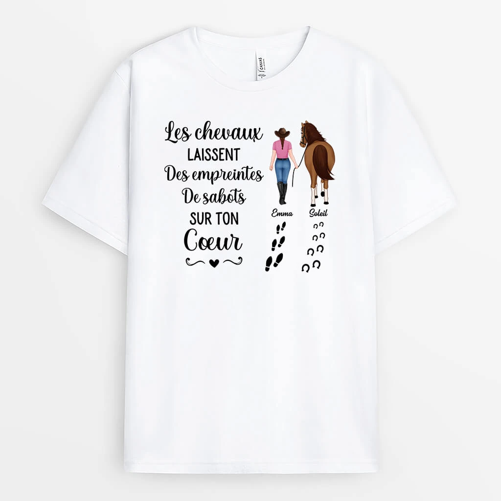 Les Chevaux Laissent Des Empreintes De Sabots - T Shirt Cheval Personnalisé 3 Les Chevaux Laissent Des Empreintes De Sabots - T Shirt Cheval Personnalisé