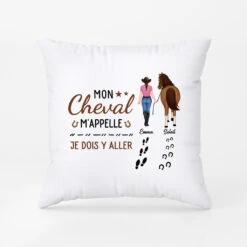 Mon Cheval M'appelle - Coussin Personnalisé Pour Femme
