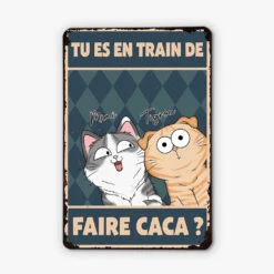 Plaque Personnalisable – Chat Espiègle Pour Porte De Toilettes