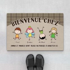 Tapis Personnalisé Famille - Bienvenue Chez Nous