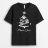 Maman Chien Version Sapin De Noël Avec Empreintes - Tee Shirt Chien Personnalisé -Cadeau Plus 2960AFR1 maman chien version sapin de noel avec empreintes tee shirt chien personnalise