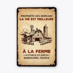 Plaque Metal Personnalisé – Propriété Des Bernard