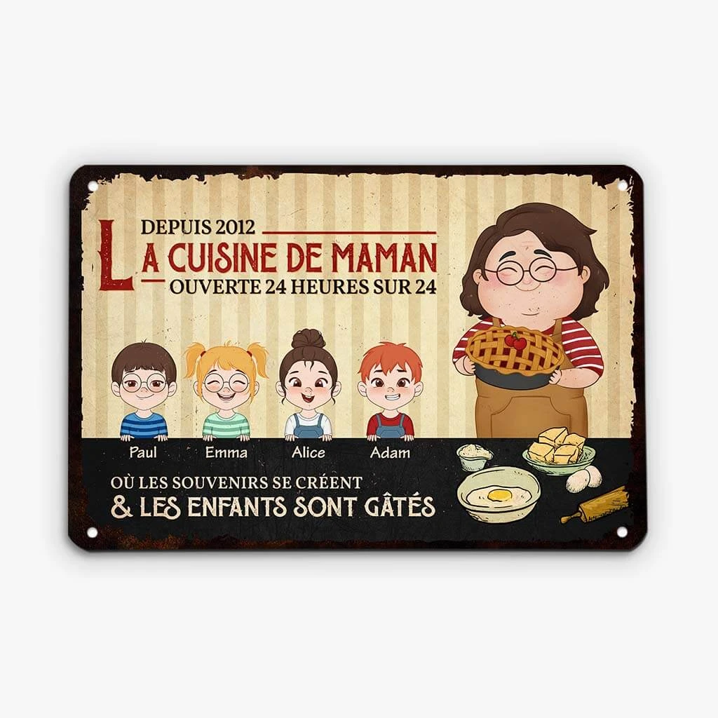 Plaque Personnalisée – La Cuisine De Mamie Ouverte 24h/24 4 Plaque Personnalisée – La Cuisine De Mamie Ouverte 24h/24 – Image 2