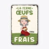 Plaque Personnalisable Pour La Cuisine – Œufs Frais De La Ferme -Cadeau Plus 2974EFR1 oeufs frais de la ferme plaque personnalisee famille