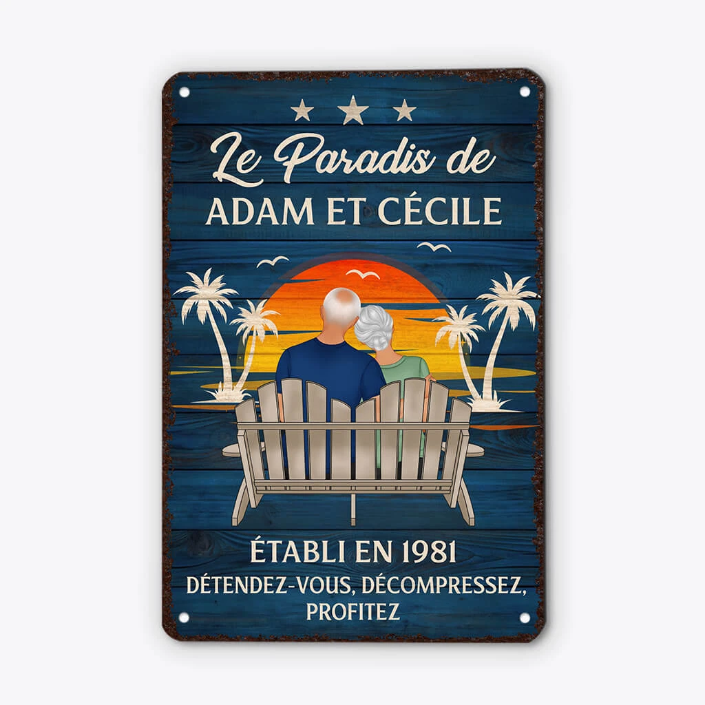 Plaque Métallique Personnalisable – Notre Paradis à Deux 3 Plaque Métallique Personnalisable – Notre Paradis à Deux