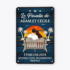Plaque Métallique Personnalisable – Notre Paradis à Deux 5 Plaque Métallique Personnalisable – Notre Paradis à Deux -Cadeau Plus 2982EFR2 notre paradis plaque personnalisee pour couple