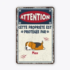 Plaque Chien Personnalisable – Propriété Protégée Par Les Chiens -Cadeau Plus 2984EFR2 cette propriete est protegee par les chiens plaque personnalisable avec chien