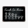Plaque Métal Personnalisée – Version Bonhomme Famille Allumette -Cadeau Plus 2994EFR1 la famille version bonhomme allumette plaque en meta personnalisee famille