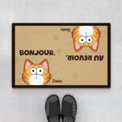 Paillasson Chat Personnalisé - Bonjour Et Au Revoir