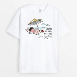 Libérée, Délivrée, Retraitée Version Plage - T-shirt Retraite Femme Personnalisé