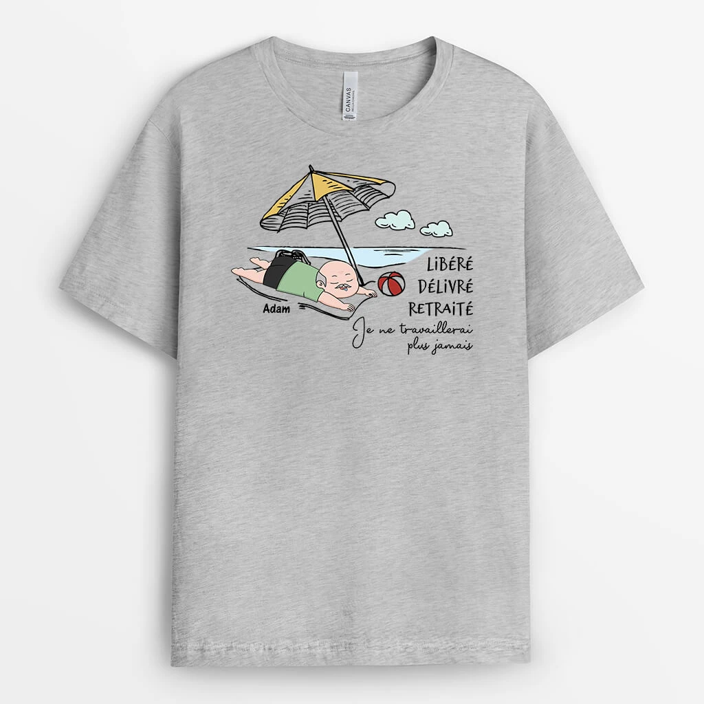 Libérée, Délivrée, Retraitée Version Plage - T-shirt Retraite Femme Personnalisé 4 Libérée, Délivrée, Retraitée Version Plage - T-shirt Retraite Femme Personnalisé – Image 2
