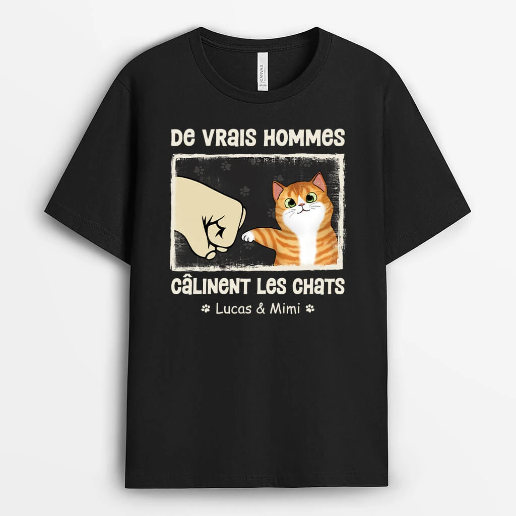 Les Vrais Hommes Câlinent Des Chats - Tee Shirt Avec Des Chats 3 Les Vrais Hommes Câlinent Des Chats - Tee Shirt Avec Des Chats