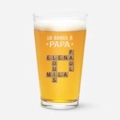 Verre À Bière Personnalisé - La Bande À Papa - Avec Mots Croisés