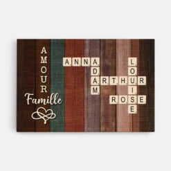 Cadre Mots Croisés Famille – Amour Et Message Sur Toile