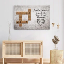 Toile Famille Personnalisée – Un Visuel Plein D’amour -Cadeau Plus 3161CFR3 la famille avec beaucoup damour toile pour famille personnalisee