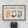 Paillasson Chat Personnalisé - Nous Gouvernons La Maison - Chat Espiègle -Cadeau Plus 3202DFR1 nous gouvernons la maison version chats espiegles paillasson personnalise avec chat
