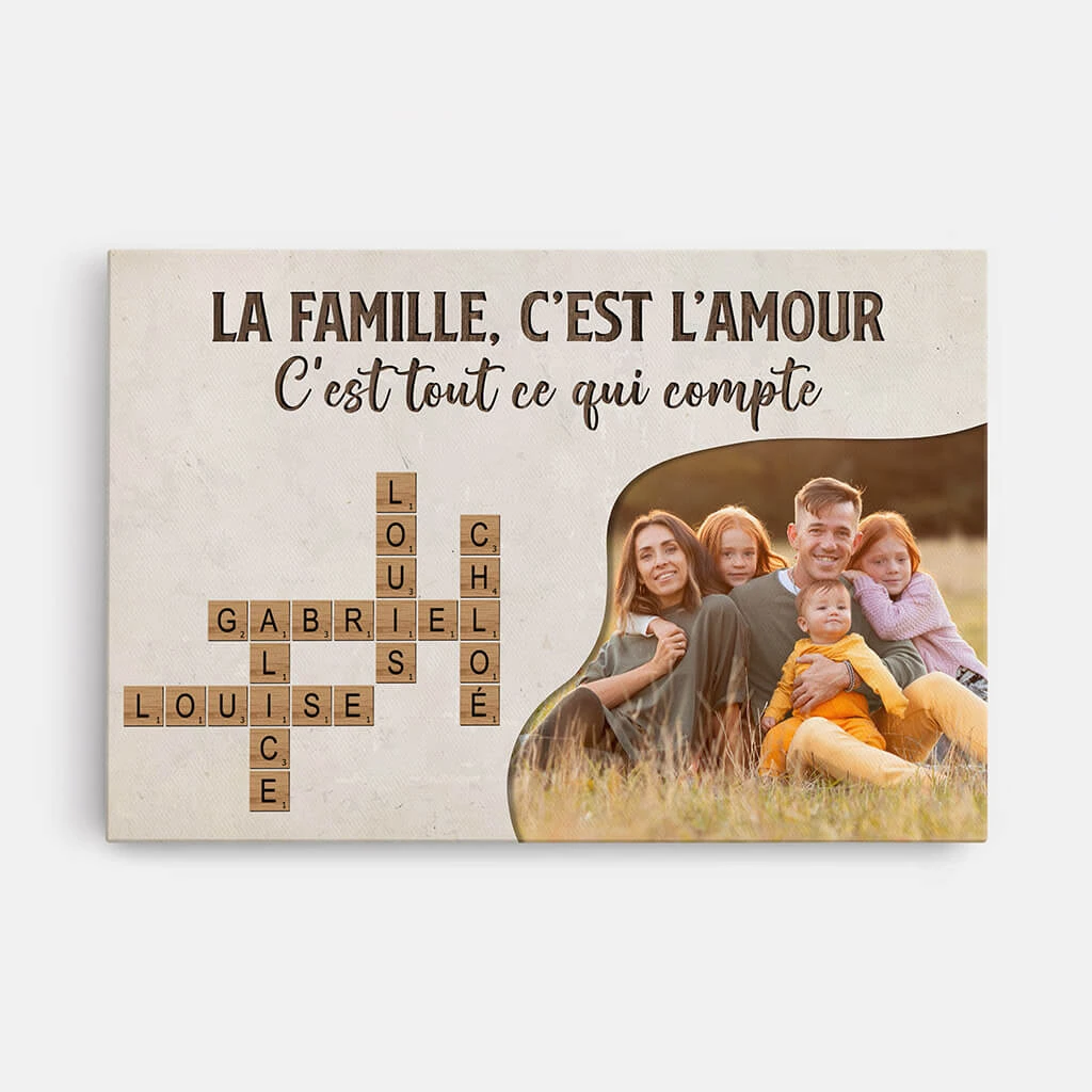 Toile Famille Mot Croisé Personnalisée – L’amour Partagé 3 Toile Famille Mot Croisé Personnalisée – L’amour Partagé