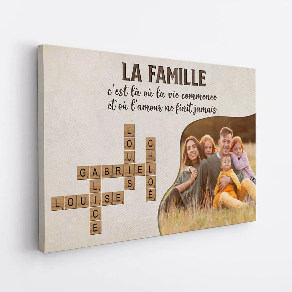 Toile Famille Mot Croisé Personnalisée – L’amour Partagé 4 Toile Famille Mot Croisé Personnalisée – L’amour Partagé – Image 2