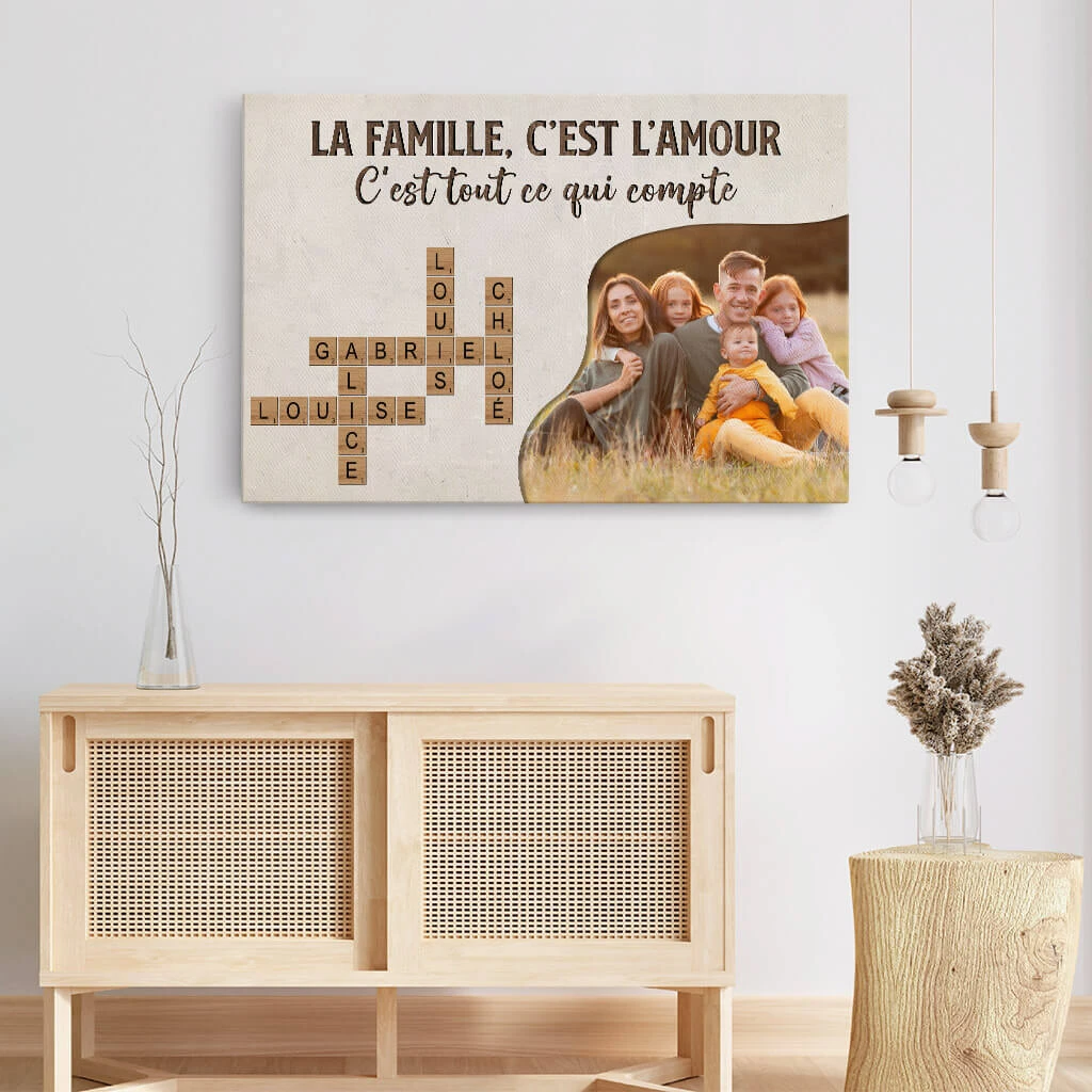 Toile Famille Mot Croisé Personnalisée – L’amour Partagé 5 Toile Famille Mot Croisé Personnalisée – L’amour Partagé – Image 3