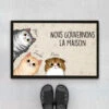 Paillasson Personnalisé Chat - Nous Gouvernons La Maison - Chat Classique -Cadeau Plus 3245DFR1 nous gouvernons la maison avec portraits de chat t shirt personnalise chat