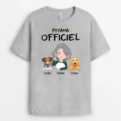 Pyjama Officiel Avec Chiens Version Cartoon - T Shirt Personnalisé Avec Chien