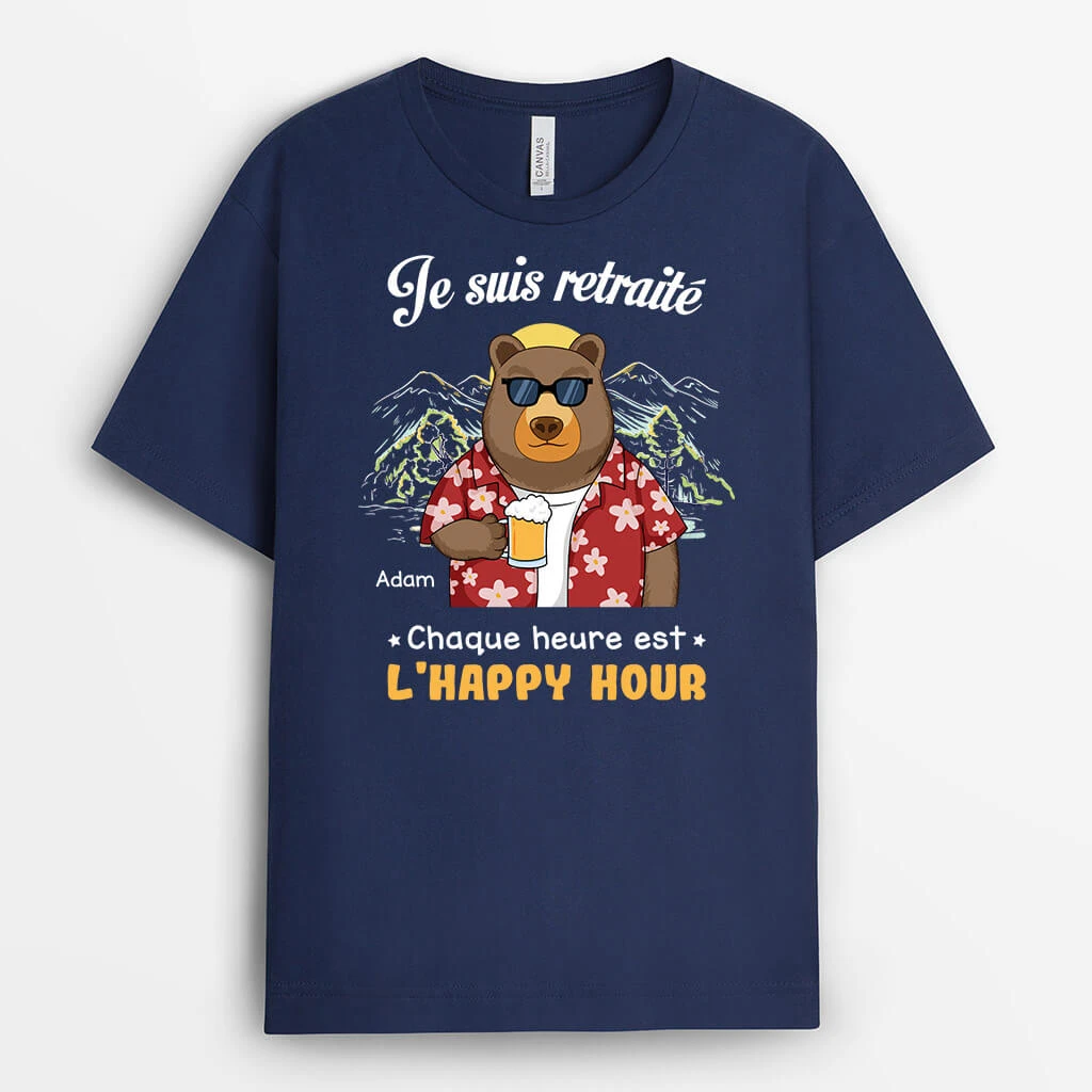 Chaque Heure Est L'Happy Hour Version Ours - T-shirt Personnalisé Pour Retraite 4 Chaque Heure Est L'Happy Hour Version Ours - T-shirt Personnalisé Pour Retraite – Image 2