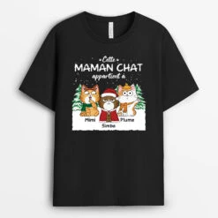 Cette Maman Chat Appartient À La Version Avec De La Neige À Noël - Tee Shirt Avec Des Chats