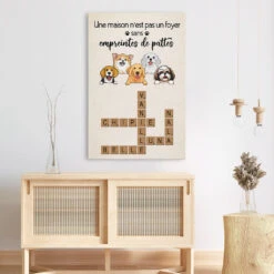 Une Maison N'est Pas Un Foyer Sans Empreintes De Pattes Avec Mots Croisés - Toile Avec Chien Personnalisé -Cadeau Plus 3334CFR3 une maison nest pas un foyer sans empreintes de pattes avec mots croises toile avec chien personnalise